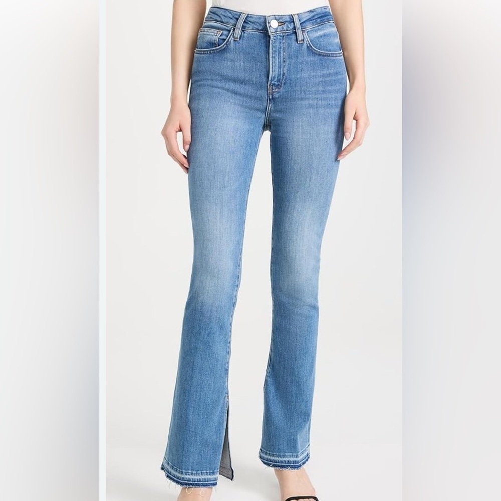 FRAME Le Mini Boot Jeans Wavey Wash split frayed hem size 29